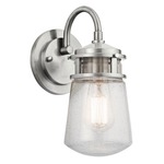 Lyndon 1 Light Outdoor Wall Light - Brushed Aluminum / Clear Seeded