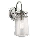 Lyndon 1 Light Outdoor Wall Light - Brushed Aluminum / Clear Seeded