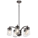 Lyndon Outdoor Chandelier - Architectural Bronze / Clear Seeded