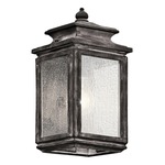 Wiscombe Park 1 Light Outdoor Wall Light - Weathered Zinc / Clear Seeded