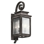 Wiscombe Park Outdoor Wall Light - Weathered Zinc / Clear Seeded