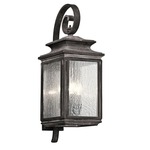 Wiscombe Park Outdoor Wall Light - Weathered Zinc / Clear Seeded