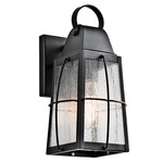 Tolerand Outdoor Wall Light - Textured Black / Clear Seeded