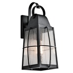 Tolerand Outdoor Wall Light - Textured Black / Clear Seeded