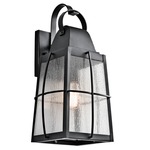 Tolerand Outdoor Wall Light - Textured Black / Clear Seeded