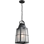 Tolerand Outdoor Pendant - Textured Black / Clear Seeded