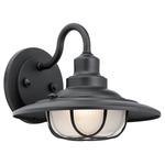 Harvest Ridge Outdoor Wall Light - Textured Black / Clear