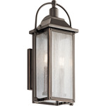 Harbor Row Outdoor Wall Sconce - Olde Bronze / Clear Seeded