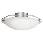 8406 Semi Flush Ceiling Light - Brushed Nickel / Etched Glass