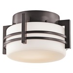 Pacific Edge Outdoor Ceiling Light Fixture - Architectural Bronze / Opal