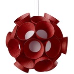 Dandelion Pendant - White / Red Wood