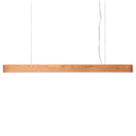 I-Club Long Slim Pendant - Brushed Nickel / Natural Cherry Wood