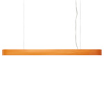 I-Club Long Slim Pendant - Brushed Nickel / Orange Wood