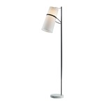 Banded Shade Floor Lamp - Matte Black / White