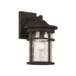 Crackled Indoor/Outdoor Wall Light - Rust / Crackled Glass