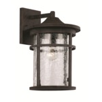 Crackled Indoor/Outdoor Wall Light - Rust / Crackled Glass