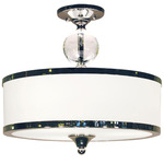 Cosmopolitan Semi Flush Ceiling Light - Chrome / Matte Opal / Matte Opal