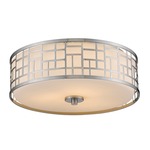 Elea Ceiling Flush Light - Brushed Nickel / Matte Opal