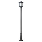 Mesa Outdoor Post Light with Round Post/Hexagon Base - Black / Clear / White