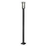 Abbey Outdoor Post Light with Square Post/Stepped Base - Black / Matte Opal