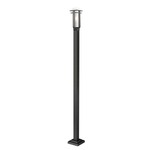 Abbey Outdoor Post Light with Square Post/Stepped Base - Black / Matte Opal