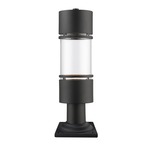Luminata Outdoor Pier Light with Traditional Base - Black / Clear