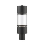 Luminata Outdoor Post Light with Round Fitter - Black / Clear