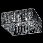 Terra Square Ceiling Light - Chrome / Crystal