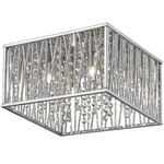 Terra Square Ceiling Light - Chrome / Crystal