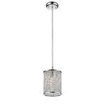 Terra Round Mini Pendant - Chrome / Crystal