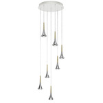 Rain Multi Light Pendant - White / Gold