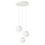 Kelly Cluster Round Multi Light Pendant - White / Matte White