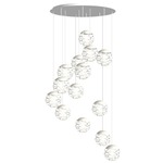 Kelly Cluster Round Multi Light Pendant - White / Matte White