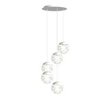 Kelly Cluster Round Multi Light Pendant - White / Matte White