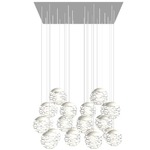 Kelly Cluster 28 Light Rectangular Multi Light Pendant - Matte White / Milk White