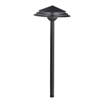 12V Round Tiered Path Light - Textured Black