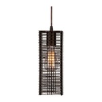 Downtown Mesh Rod Pendant - Flat Bronze / No Glass