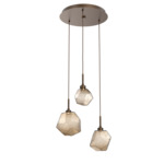 Gem Round Multi Light Pendant - Flat Bronze / Bronze