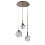 Gem Round Multi Light Pendant - Flat Bronze / Smoke