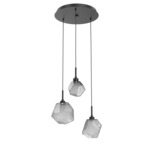 Gem Round Multi Light Pendant - Matte Black / Smoke