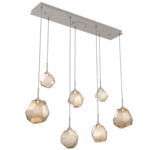 Gem Linear Multi Light Pendant - Beige Silver / Bronze
