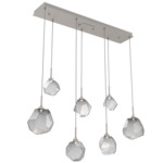 Gem Linear Multi Light Pendant - Beige Silver / Smoke