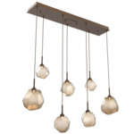 Gem Linear 7-Light Multi Light Pendant - Flat Bronze / Bronze