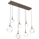 Gem Linear Multi Light Pendant - Flat Bronze / Clear