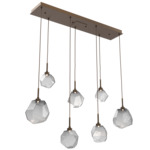 Gem Linear 7-Light Multi Light Pendant - Flat Bronze / Smoke