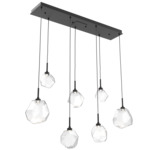 Gem Linear Multi Light Pendant - Matte Black / Clear