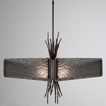 Ironwood Square Chandelier - Gunmetal / Smoke Granite