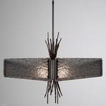 Ironwood Square Chandelier - Gunmetal / Smoke Granite