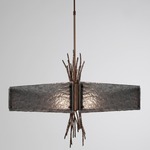 Ironwood Square Chandelier - Oil Rubbed Bronze / Smoke Granite