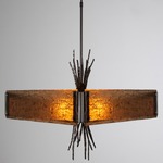 Ironwood Square Chandelier - Gunmetal / Bronze Granite